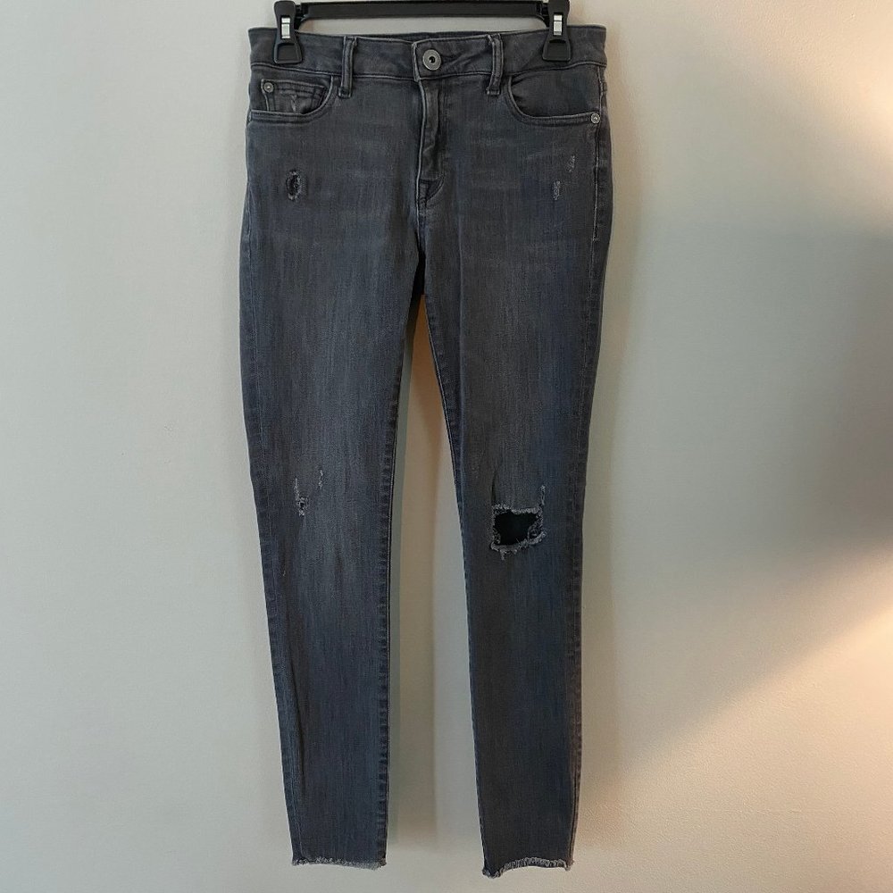 DL1961 Gray Distressed Skinny Jeans